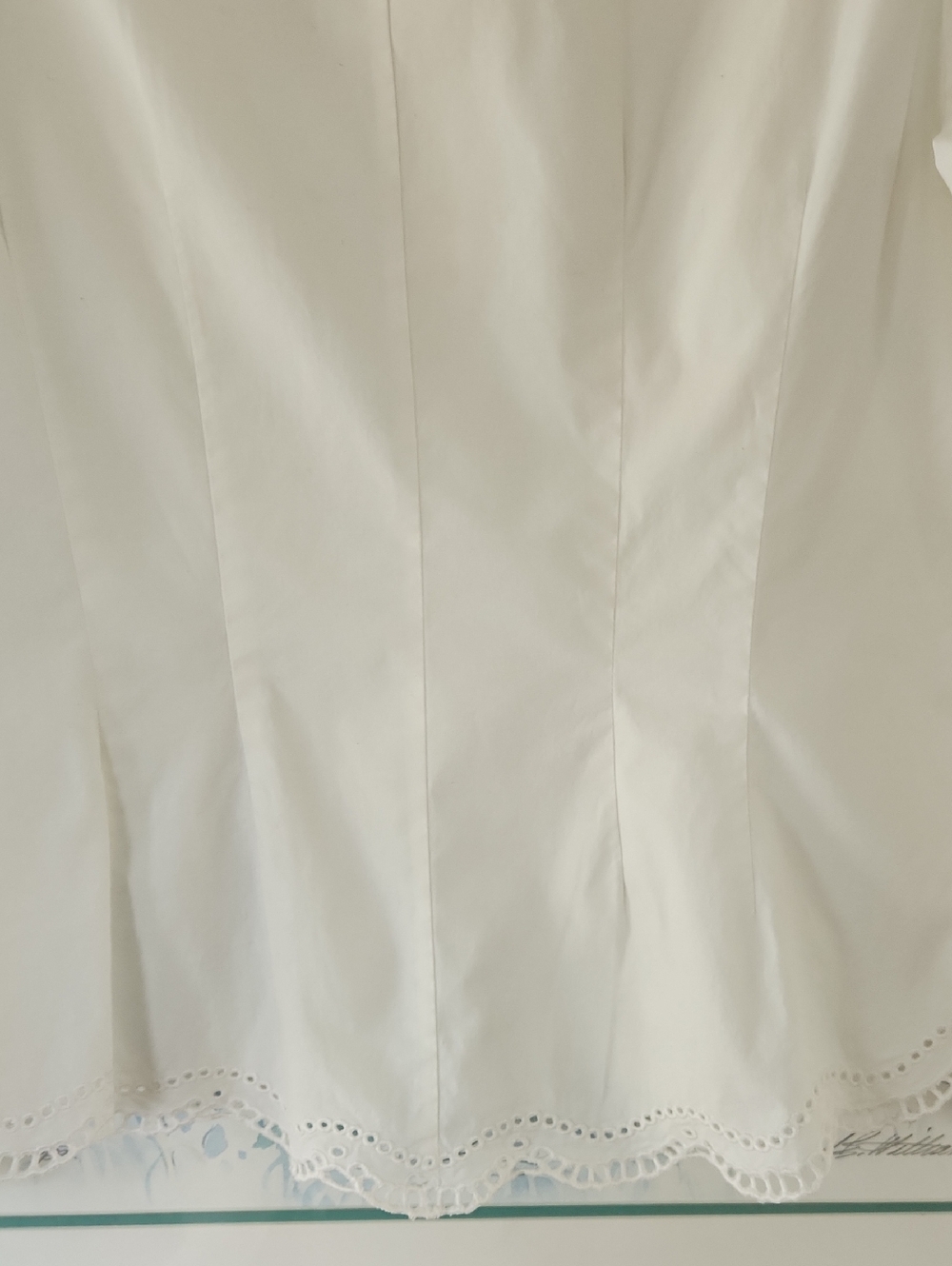 Coldwater Creek White Cotton Eyelet Embroidered Lace Coastal Beachy Romantic - Picture 5 of 6